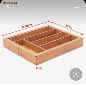 Natural Bamboo Drawer Organizer – Smart Kitchen Storage